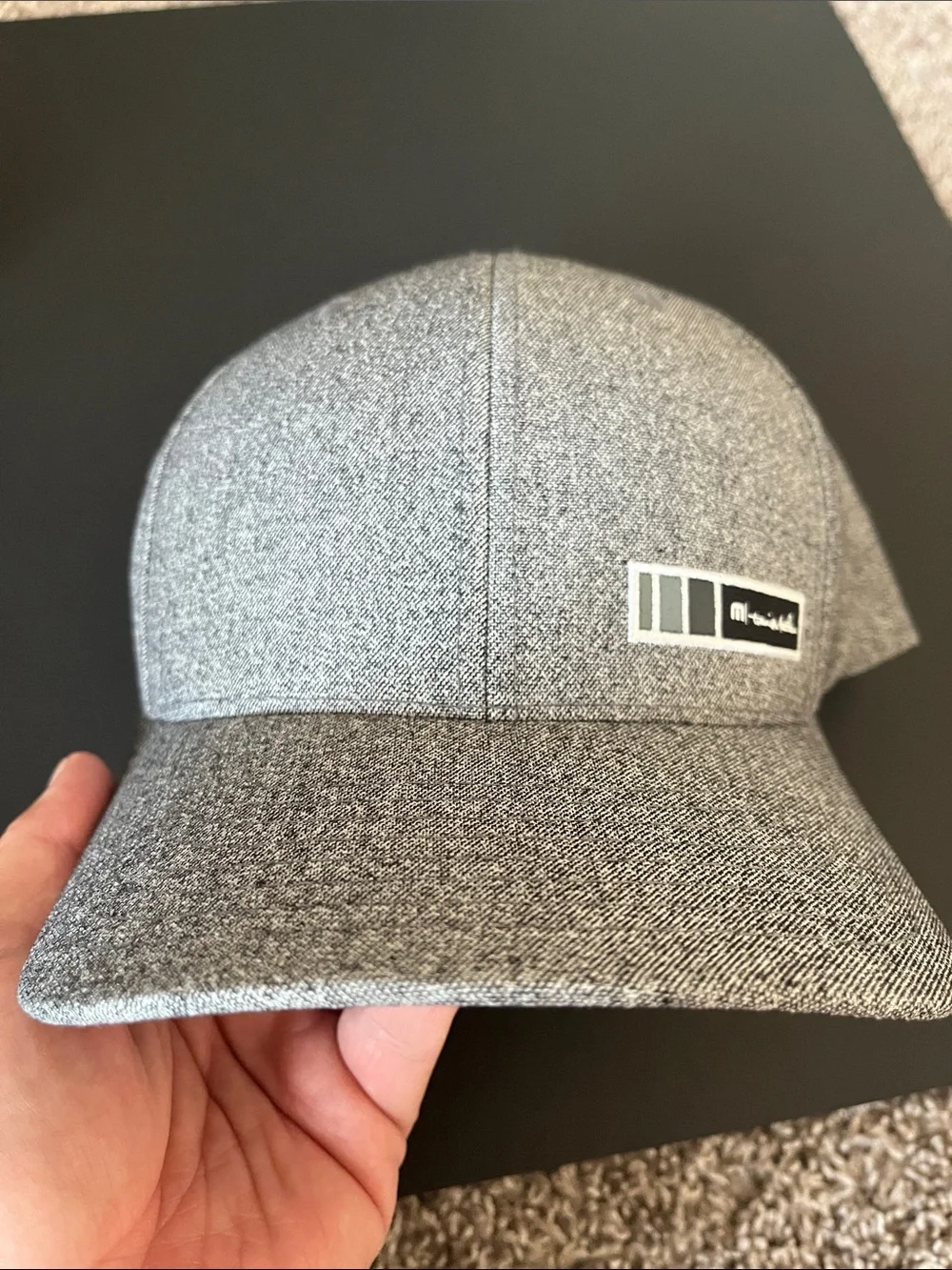 Travis Mathew Gray Striped Cap with Blue Accent & Heather Gray Speckled Cap